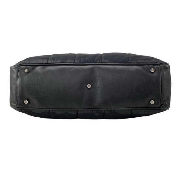 CHANEL Chocolate Bar Stitch - Black Nylon Leather Handbag - Picture 5 of 16